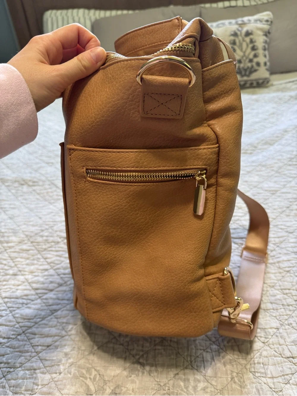 Faux Leather Diaper Bag Backpack